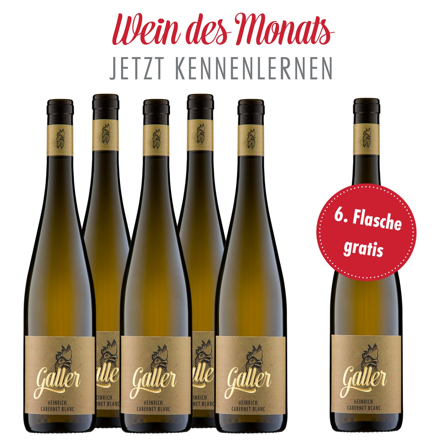 5+1 Aktion: 2020 Heinrich · Cabernet blanc Spätlese trocken - 6 x 0,75l