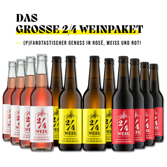 Großes 2/4 Weinpaket mit 12 Flaschen x 0,5l