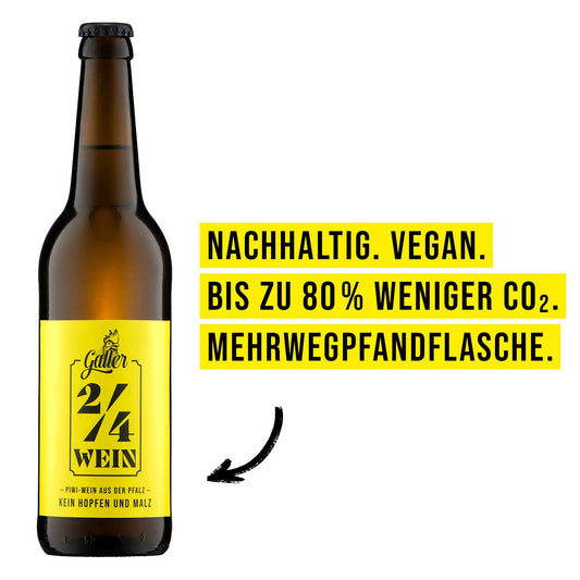 2/4 Wein aus der Pfalz in der Mehrwegpfandflasche