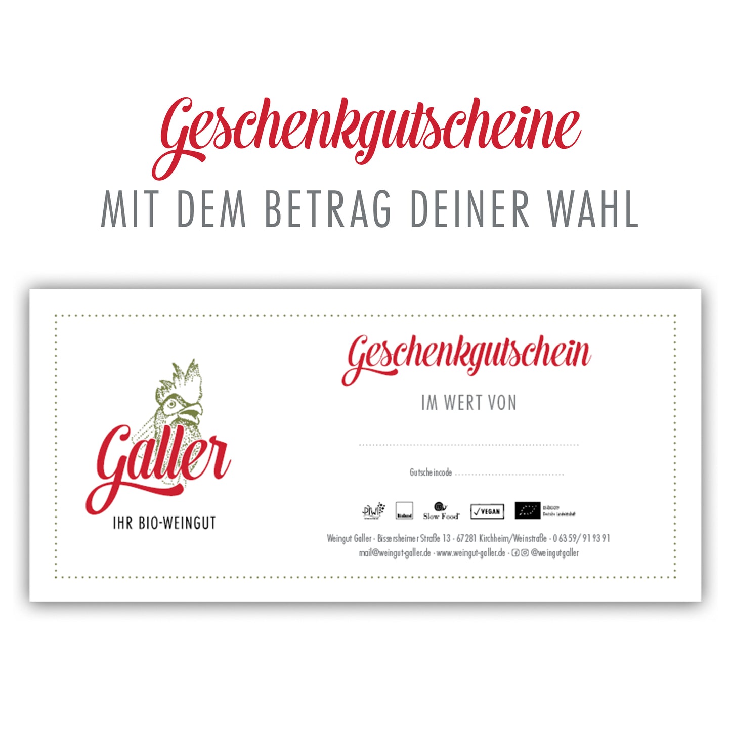 Das Geschenk für Weinliebhaber - Der Geschenkgutschein vom Weingut Galler